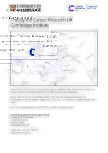 Finding the Cancer Research UK Cambridge Institute Long Road To City Centre and Railway Station