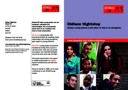 Oldham Nightstop Depaul UK 1-9 Porter Street Werneth Oldham