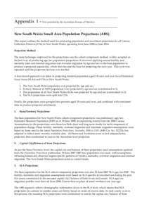 ___________________________________________________________  Appendix I – Text provided by the Australian Bureau of Statistics ___________________________________________________________ New South Wales Small Area Popu