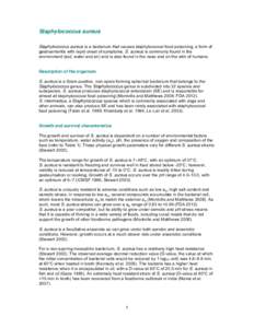 Bacterial diseases / Gram-positive bacteria / Food safety / Infectious diseases / Staphylococcus aureus / Foodborne illness / Food microbiology / Enterotoxin / Staphylococcus / Bacteria / Microbiology / Biology