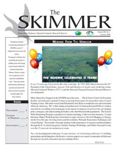 The  SKIMMER News of the Delaware National Estuarine Research Reserve  Volume XIII, No. 3