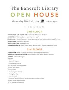 The Bancroft Library  OPEN HOUSE Wednesday, March 26, 2014  p