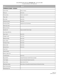 Ozone NAAQS Public Hearing - Washington, DC - January 29, 2015 Pre-registered attendees - order is approximate Name  Affiliation