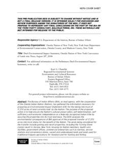 Oneida Indian Nation / Oneida people / Turning Stone Resort & Casino / National Environmental Policy Act / Bureau of Indian Affairs / Title / Oneida / New York / Law