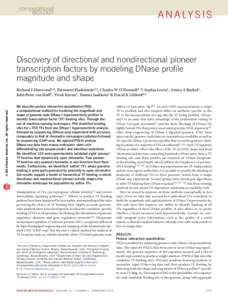 Molecular genetics / DNA / Protein methods / Chip-sequencing / DNA binding site / Chromatin immunoprecipitation / Hypersensitive site / DNase-Seq / Chromatin / Biology / Transcription factors / Gene expression