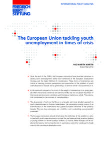 The European Union tackling youth unemployment in times of crisis