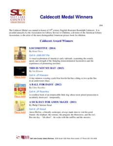 West Jordan /  Utah / Utah / Geography of the United States / Salt Lake City metropolitan area / Wasatch Front / Caldecott Medal