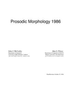 Prosodic Morphology[removed]John J. McCarthy