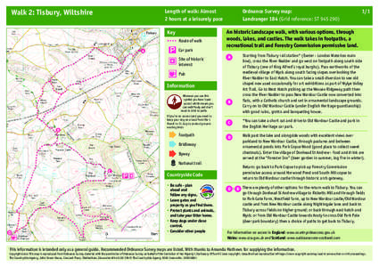 Walk 2: Tisbury, Wiltshire  Length of walk: Almost 2 hours at a leisurely pace Key Route of walk