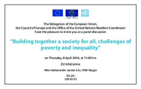 United Nations Development Group / European Year for Combating Poverty and Social Exclusion / European Union Special Representative / United Nations Development Programme / Social exclusion / Resident Coordinator / United Nations / Poverty / Development