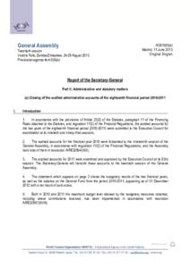 General Assembly  Twentieth session Victoria Falls, Zambia/Zimbabwe, 24-29 August 2013 Provisional agenda item 5(II)(a)