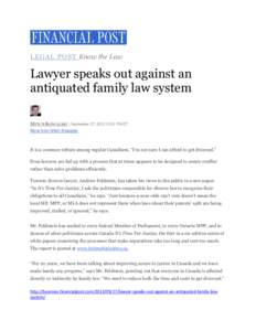 Family / Progressive Conservative Party of Ontario candidates /  1990 Ontario provincial election / Divorce law around the world / Feldstein / Civil recognition of Jewish divorce / Divorce / Mad / Family law / Satire / Private law