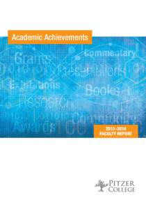 Academic AchievementsFACULTY REPORT  A Note from the Dean of Faculty