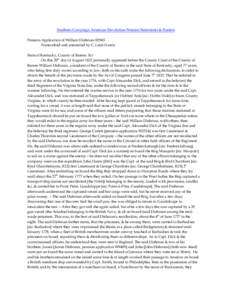 Southern Campaign American Revolution Pension Statements & Rosters Pension Application of William Dishman R2965 Transcribed and annotated by C. Leon Harris State of Kentucky, County of Barren Sct On this 20th day of Augu