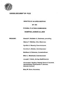 AGENDA DOCUMENT NO[removed]MINUTES OF AN OPEN MEETING OFTHE