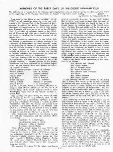 University of Pennsylvania Archives  Timeline of Diversity at Penn MEMORIES OF THE EARLY DAYS OF THE OLDEST NEWMAN CLUB The following is a reprint from the Newman Quarterly, summer issue of nineteen twenty-one. Are a pri