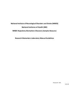 Microsoft Word - NINDS Repository Biomarkers Discovery Samples Resource Manual Draft 11122013a.docx