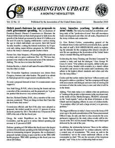 WASHINGTON UPDATE A MONTHLY NEWSLETTER Vol. 22 No. 12	  Published by the Association of the United States Army