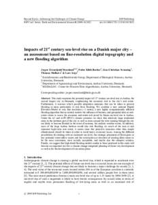 Beyond Kyoto: Addressing the Challenges of Climate Change IOP Conf. Series: Earth and Environmental ScienceIOP Publishing doi: