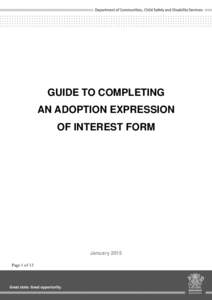 GUIDE TO COMPLETING AN ADOPTION EXPRESSION OF INTEREST FORM January 2015 Page 1 of 13
