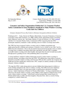 U.S. Consumer Product Safety Commission / Window blind / Kids In Danger / Window covering / Infant bed / Window / Inez Tenenbaum / Tassel / Mini blind / Windows / Home / Furnishings