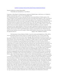 Southern Campaign American Revolution Pension Statements & Rosters Pension Application of James Ballard R463 Transcribed and annotated by C. Leon Harris Deposition of Majr Bland W. Ballard [pension application W20655] ta