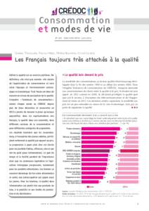 Consommation et modes de vie N° 283 • ISSN • juin 2016 Gabriel Tavoularis, Pascale Hébel, Marine Billmann, Chloé Lelarge