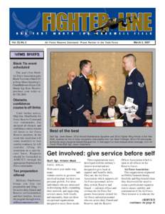 Vol. 33, No. 3  Air Force Reserve Command: Proud Partner in the Total Force March 3, 2007