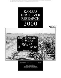 SRP868 Kansas Fertilizer Research 2000