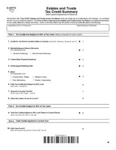 Estates and Trusts Tax Credit Summary D-407TC Web-Fill 11-02