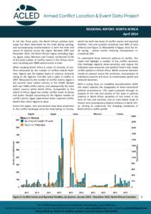 REGIONAL REPORT: NORTH AFRICA April 2014 In the last three years, the North African political landscape has been dominated by the Arab Spring uprising, and accompanying transformations in both the level and nature of vio