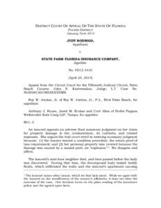 DISTRICT COURT OF APPEAL OF THE STATE OF FLORIDA FOURTH DISTRICT January Term[removed]JUDY RODRIGO,