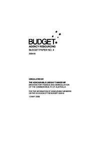 Microsoft Word - BP4[removed]Budget Paper 4 introduction - to Minister on[removed]doc