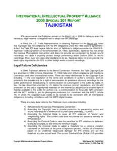 Microsoft Word - 2006SPEC301TAJIKISTAN.doc