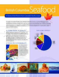 Seafood  British Columbia A Taste of the Pristine from Canada’s Pacific Coast Located on Canada’s Pacific Coast, British Columbia is home to prime fishing grounds,