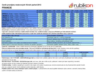 Ceník pronájmu motorových říčních jachet[removed]FRANCIE od[removed]do 26.04.