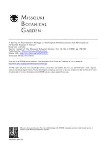 A Survey of Reproductive Biology in Neotropical Melastomataceae and Memecylaceae Author(s): Susanne S. Renner Reviewed work(s):