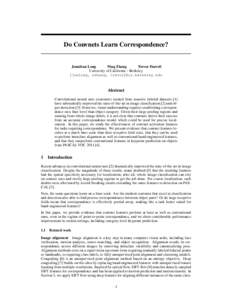 Do Convnets Learn Correspondence?  Jonathan Long Ning Zhang Trevor Darrell University of California – Berkeley