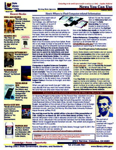 Everything in the world exists in order to end up as a book. ~ Stephan Mallarme Serving State Agencies March 2011 Recent Books E525.4 26th H55 2010