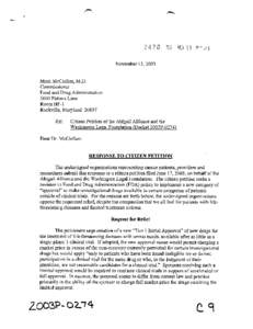 November 13,2003 Mark McClellan, M.D. Commissioner Food and Drug Administration 5600 Fishers Lane Room HF- 1