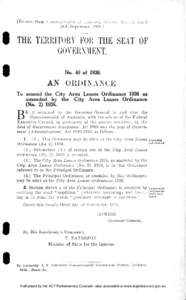 [Extract from Commonwealth of Australia Gazette. No. 79, dated 24th September[removed]THE TERRITORY FOR THE SEAT OF GOVERNMENT. No. 40 of 1936.