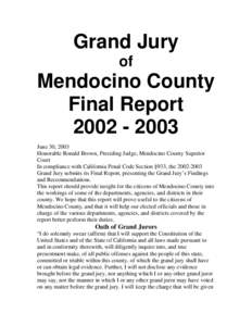 Grand Jury of Mendocino County Final Report[removed]