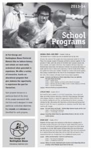 [removed]School Programs At Fort George and Buckingham House Provincial