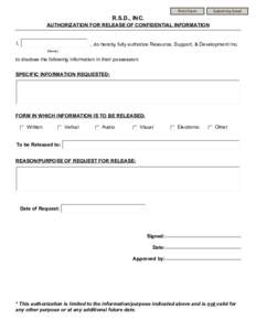 Print Form  Submit by Email R.S.D., INC.