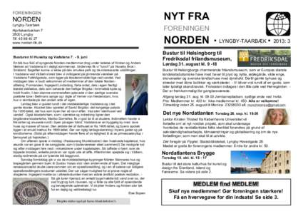 NYT FRA  FORENINGEN NORDEN Lyngby-Taarbæk