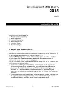 Correctievoorschrift VMBO-GL en TLtijdvak 1  muziek CSE GL en TL