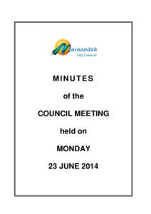 Minutes of Ordinary Council Meeting - 23 June 2014
