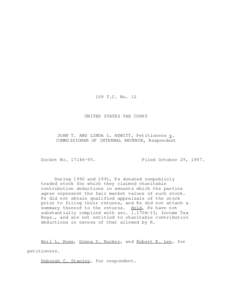 109 T.C. No. 12  UNITED STATES TAX COURT JOHN T. AND LINDA L. HEWITT, Petitioners v. COMMISSIONER OF INTERNAL REVENUE, Respondent