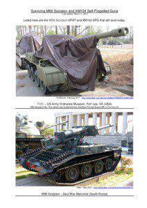 Surviving M56 Scorpion and XM104 Self-Propelled Guns Last update: March 11, 2013