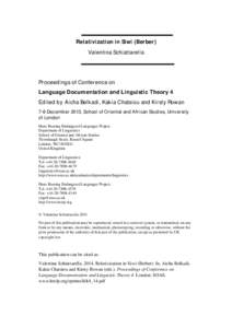 Relativization in Siwi (Berber) Valentina Schiattarella Proceedings of Conference on Language Documentation and Linguistic Theory 4 Edited by Aicha Belkadi, Kakia Chatsiou and Kirsty Rowan